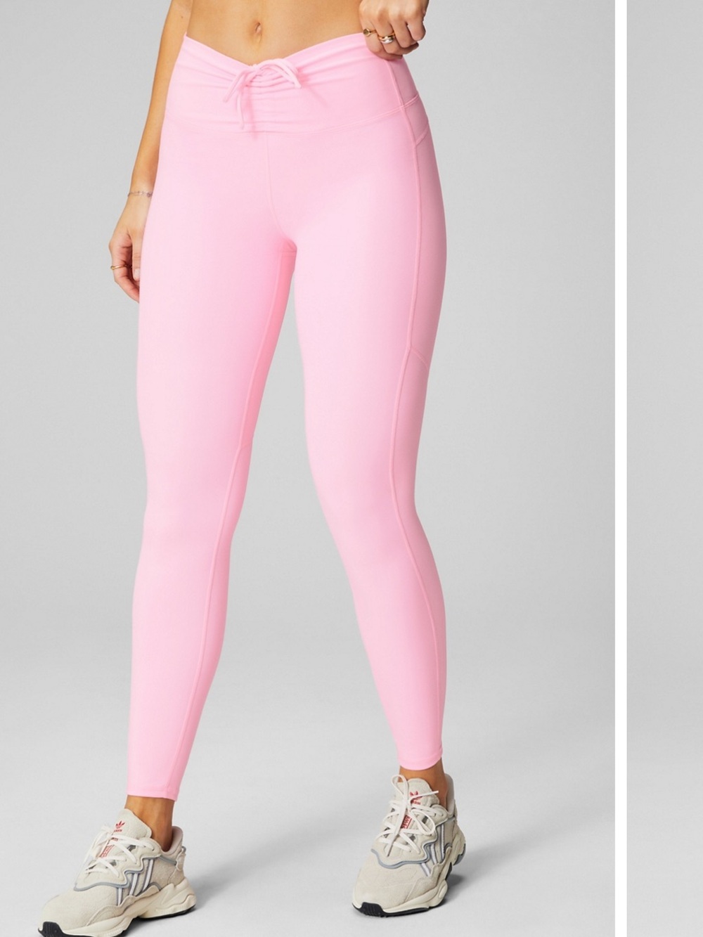 Fabletics PureLuxe Ultra High Waisted Ruched Legging Pink Women’s Size Small